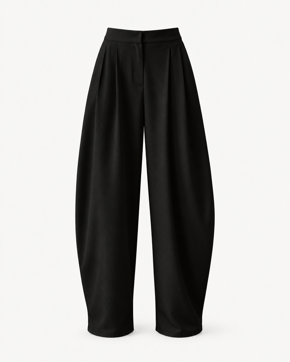Women's Pleated Wide-Leg Dress Pants in Black — front studio view