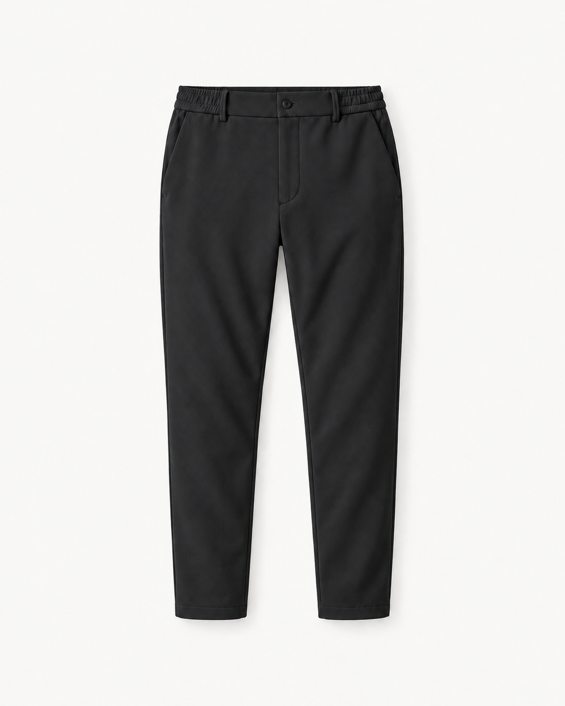 Men's Slim-Fit Dress Pants in Black — front studio view