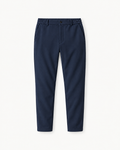 Men's Slim-Fit Dress Pants in Blue — front studio view