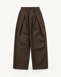 Men's Vintage Pleated Trousers in Coffee — front studio view