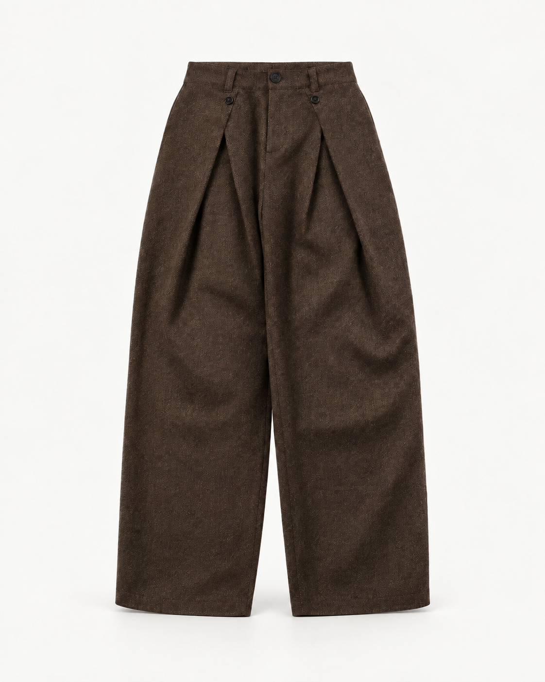 Men's Vintage Pleated Trousers in Coffee — front studio view